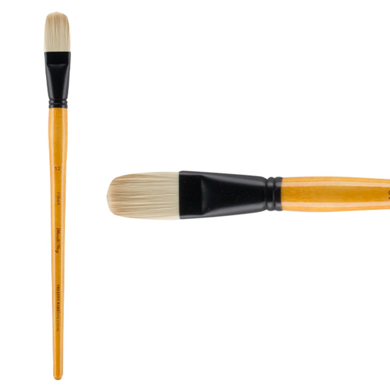 Mimik Hog Professional Synthetic Hog Bristle Paint Brush - Versatile Alternative to Natural Hog Hair Paint Brushes for Oil Painting, Acrylics, Inks, Dyes, Gouache, Watercolors, and More